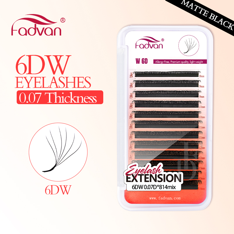 Eyelash Extension Human Hair - Fadvan real 6d w cílios 0.07