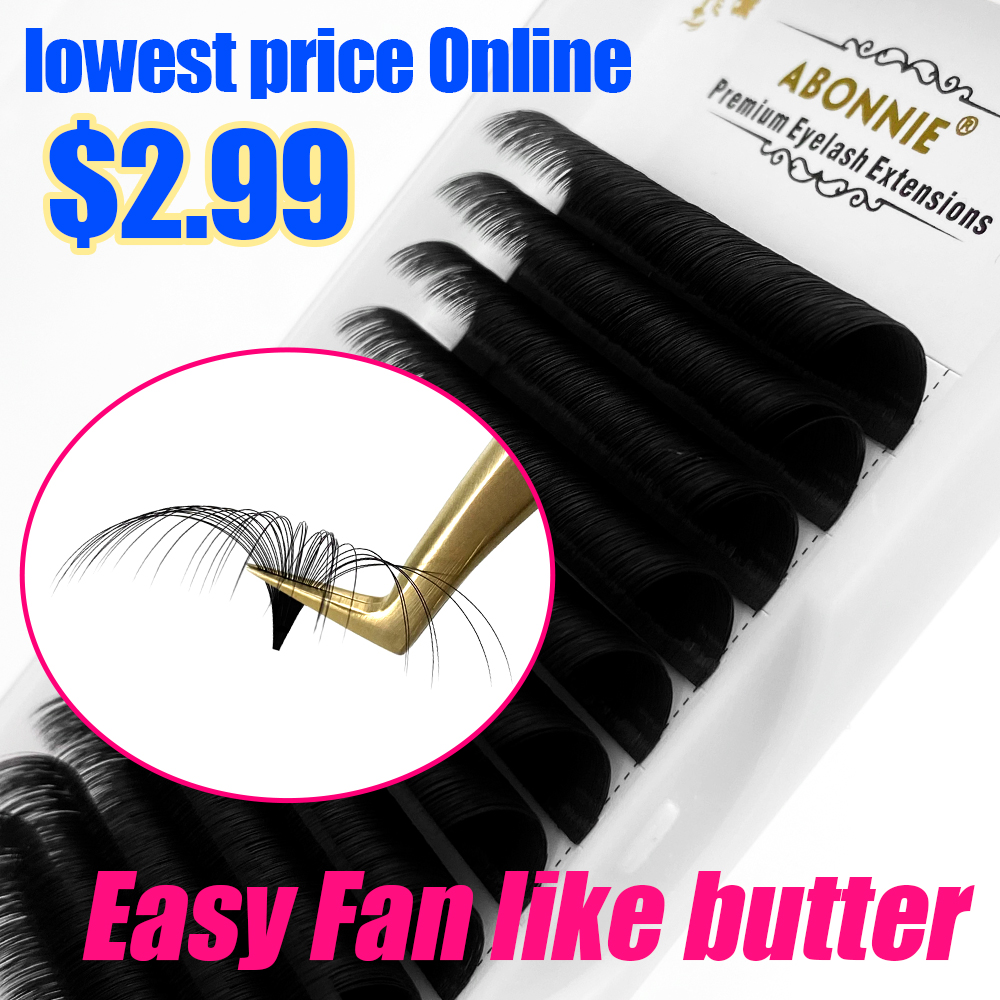 Eyelash Extension Human Hair - Abonnie 0.03-0.10mm fácil ventilador cílios mega
