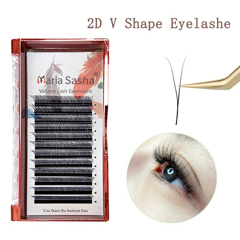 Eyelash Extension Human Hair - Maria 2d y forma cílios mão