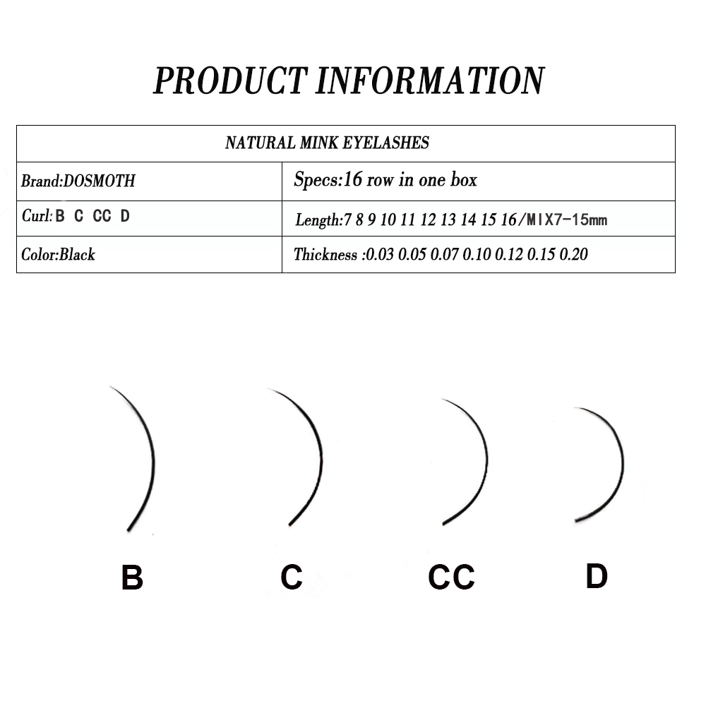 DOSMOTH 10 caixas 16 linhas 7- - Eyelash Extension Human Hair avaliação e preço