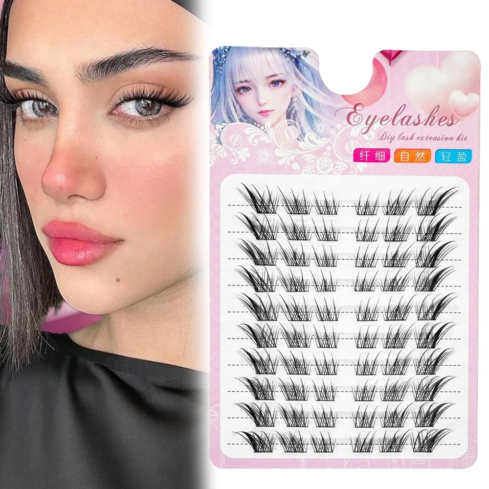 3d gato olho clusters cílios n - Eyelash Extension Human Hair avaliação e preço